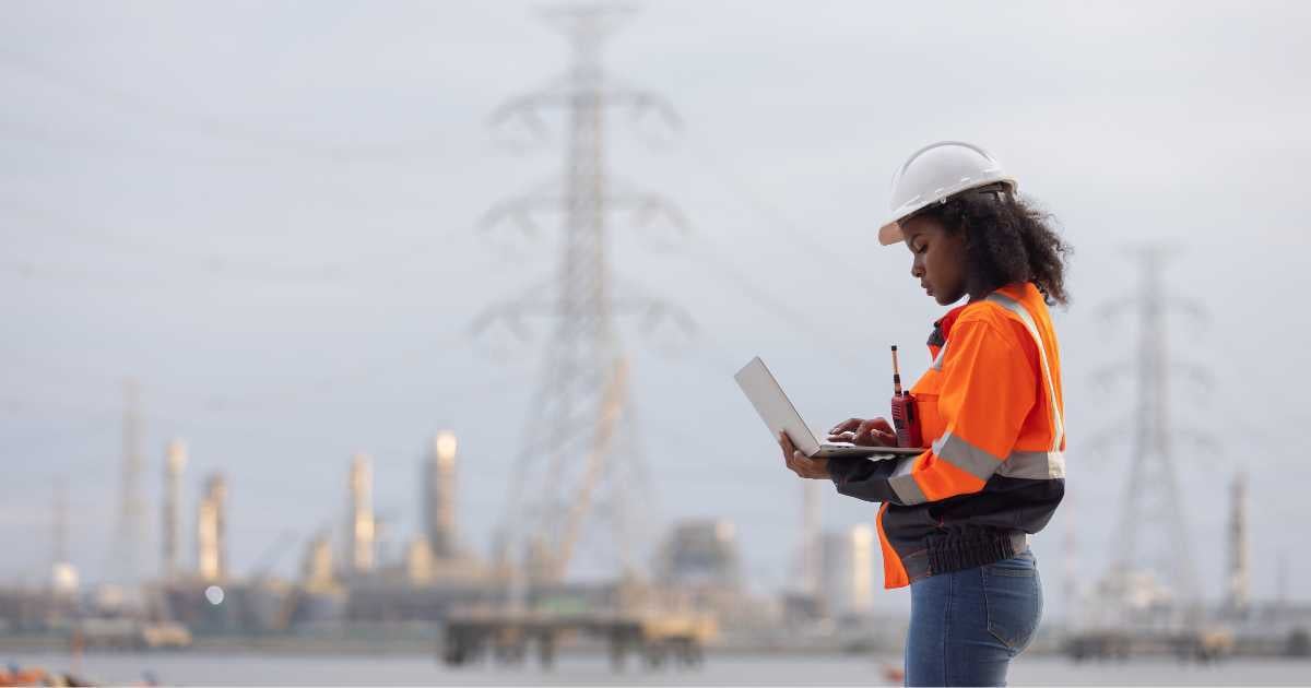 An EPC engineer working against a power plant background